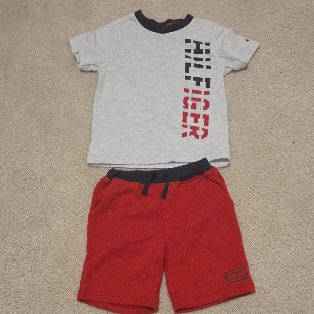 Tommy Hilfiger Boys Tee & Red Shorts Set
